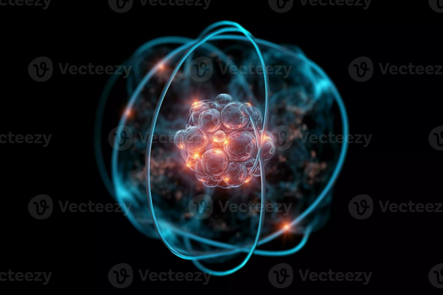 ai gerado atômico núcleo energia liberação foto