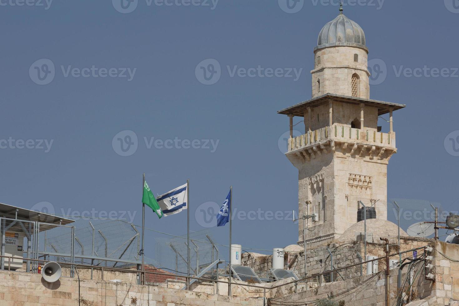 torre no muro das lamentações ocidental do antigo templo em jerusalém foto