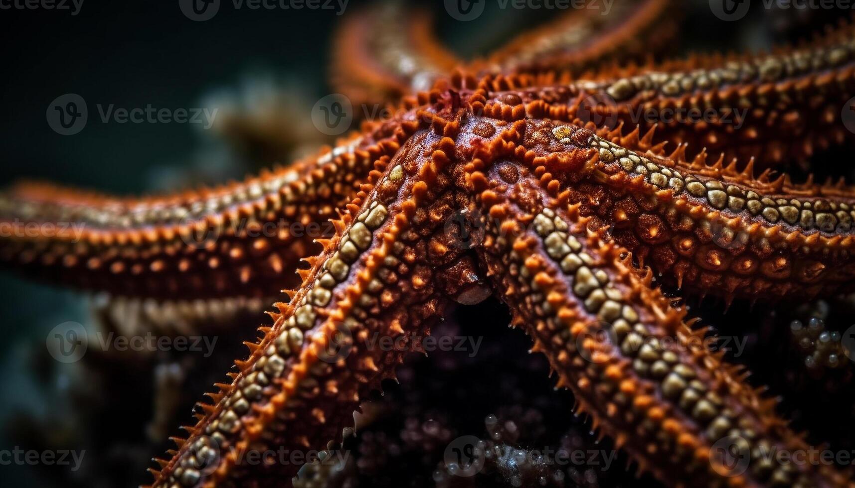 estrelas do mar tentáculos aperto coral dentro embaixo da agua paraíso gerado de ai foto