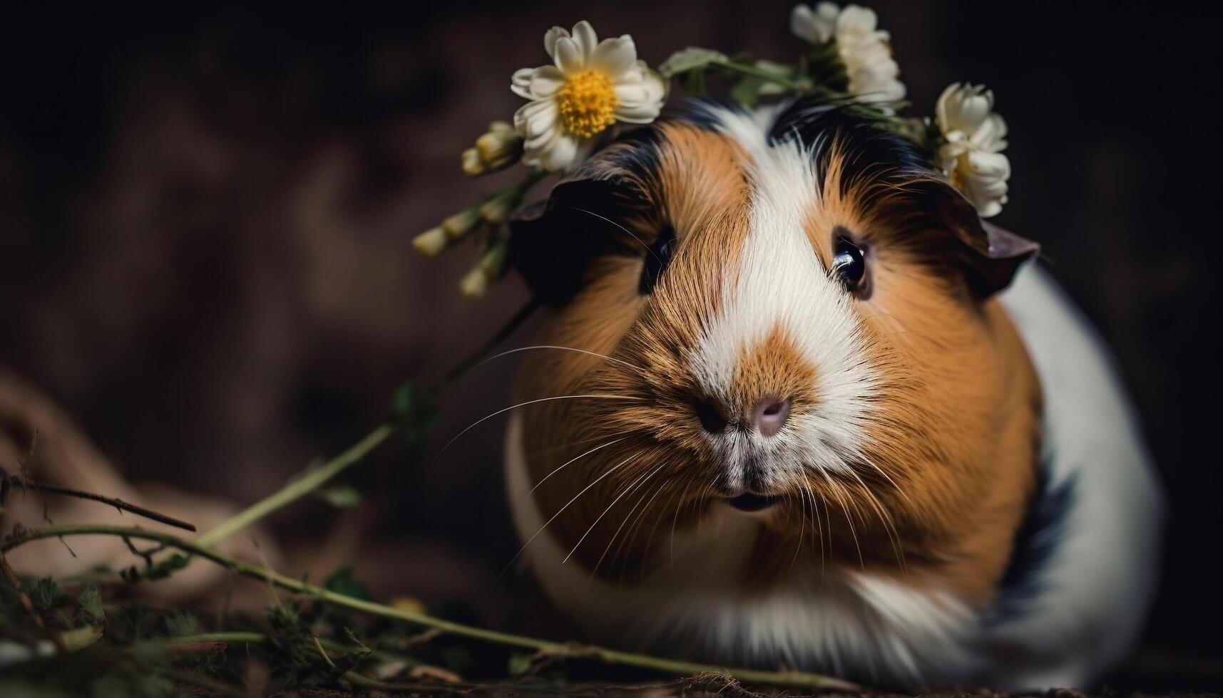 fofo Guiné porco come Relva dentro Prado gerado de ai foto