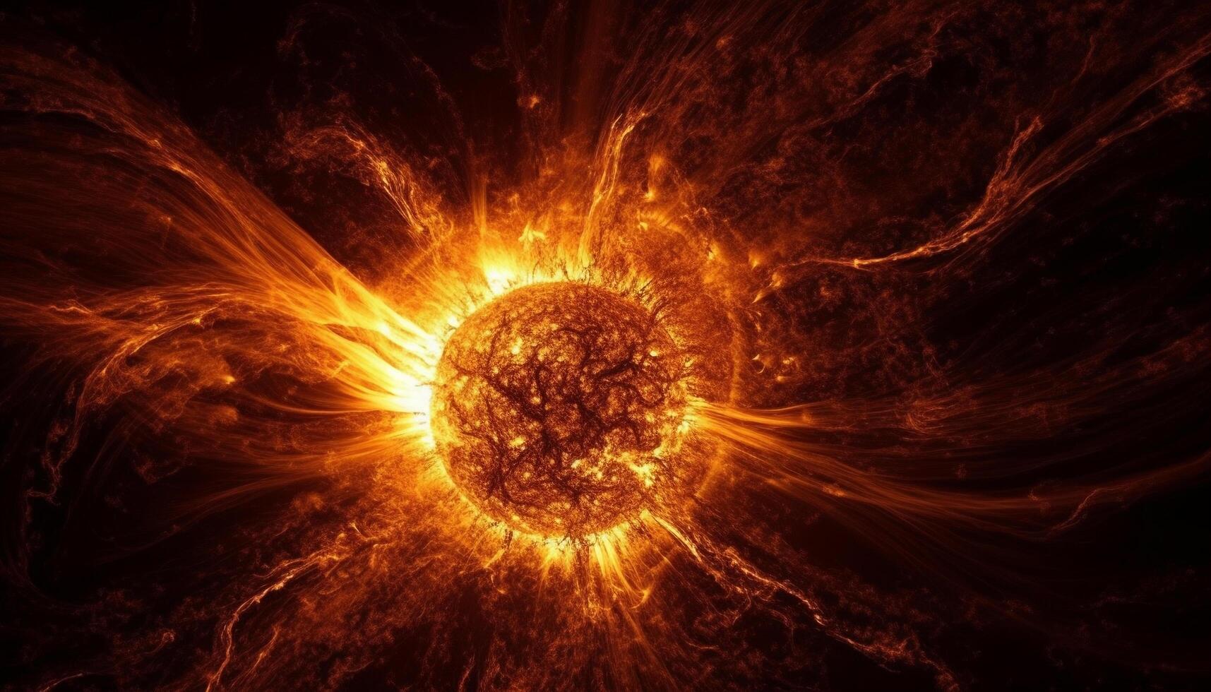abstrato fogosa explosão inflama profundo espaço galáxia dentro futurista Projeto gerado de ai foto