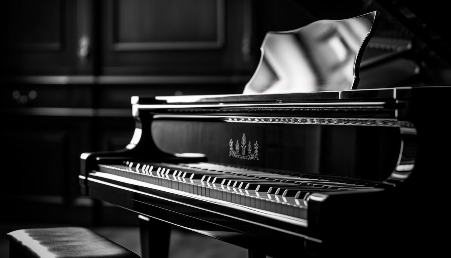 a pianista criatividade harmoniza com a clássico música desempenho gerado de ai foto