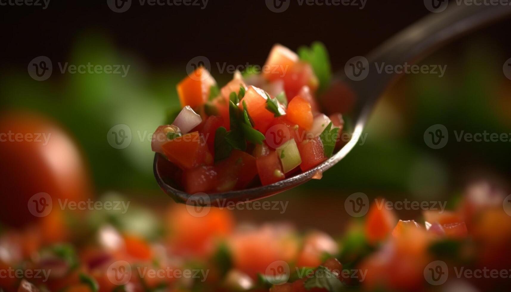 saudável vegetariano salada com fresco orgânico legumes e multi colori frutas gerado de ai foto