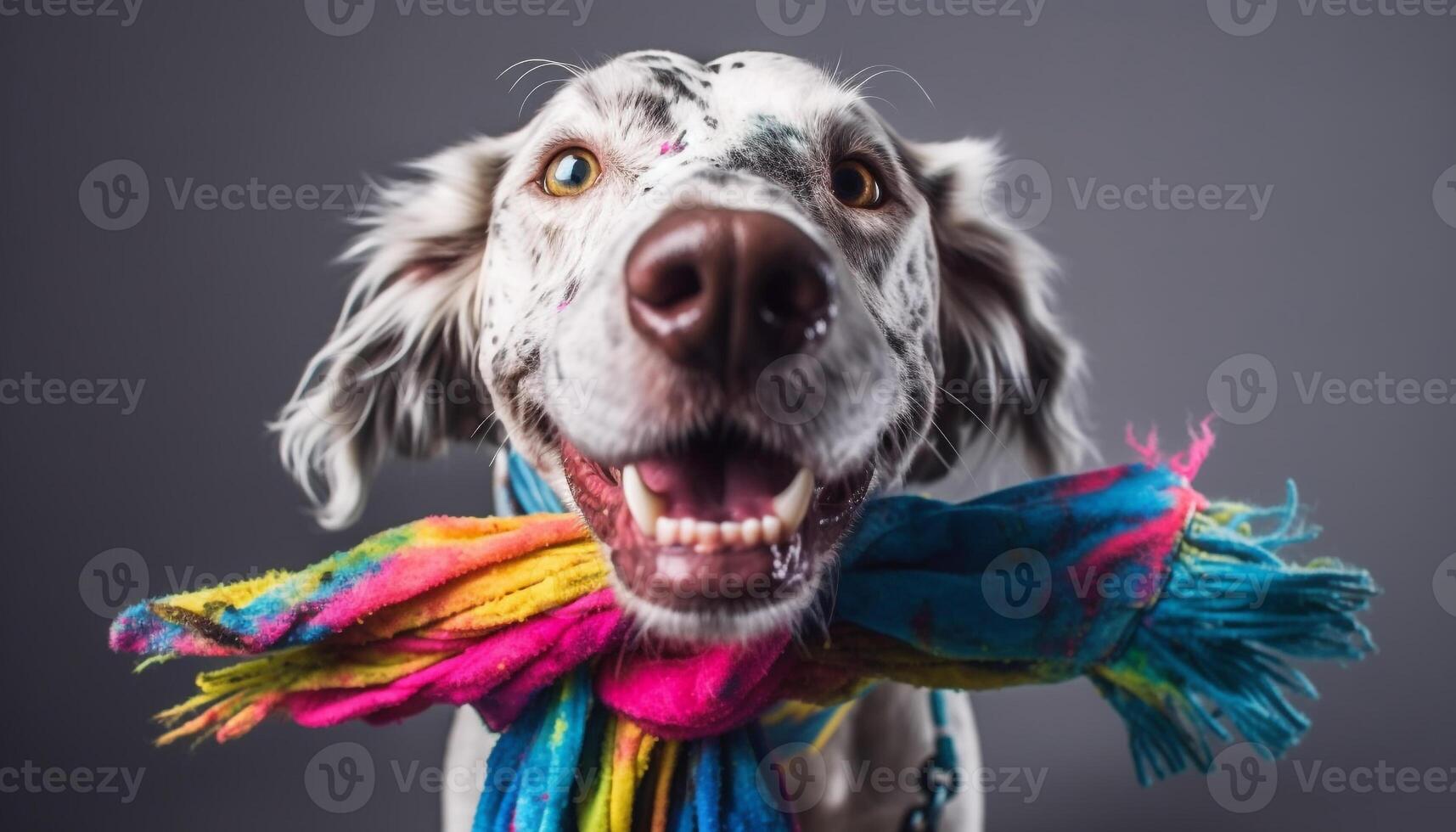 fofa de raça pura cachorro com molhado nariz e peludo casaco poses dentro de casa gerado de ai foto