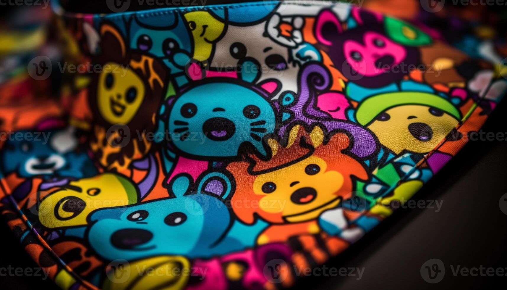 fofa desenho animado animais dentro multi colori padrões comemoro com alegre decorações gerado de ai foto