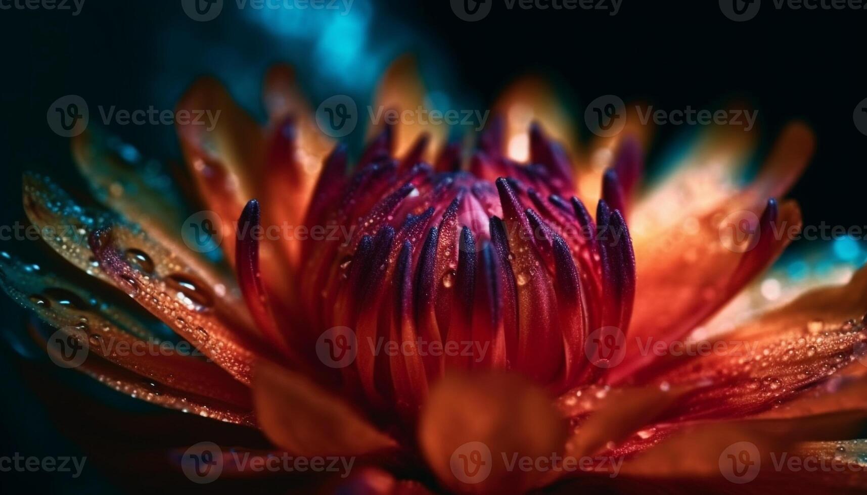 vibrante gerbera margarida Flor dentro suave foco em molhado folha gerado de ai foto