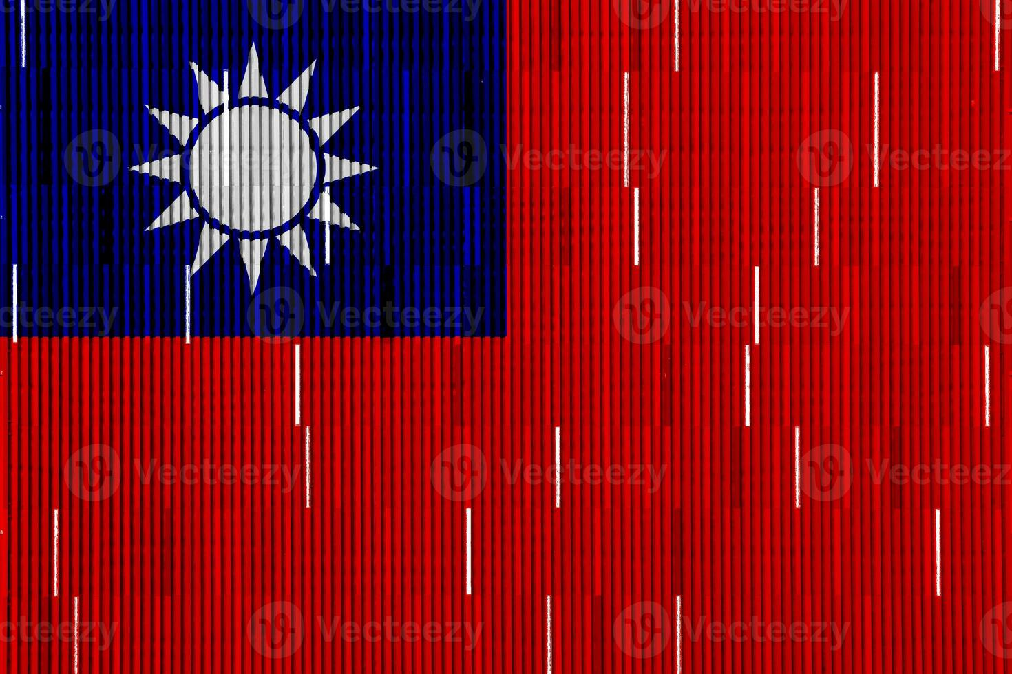 bandeira do república do China Taiwan em uma texturizado fundo. conceito colagem. foto