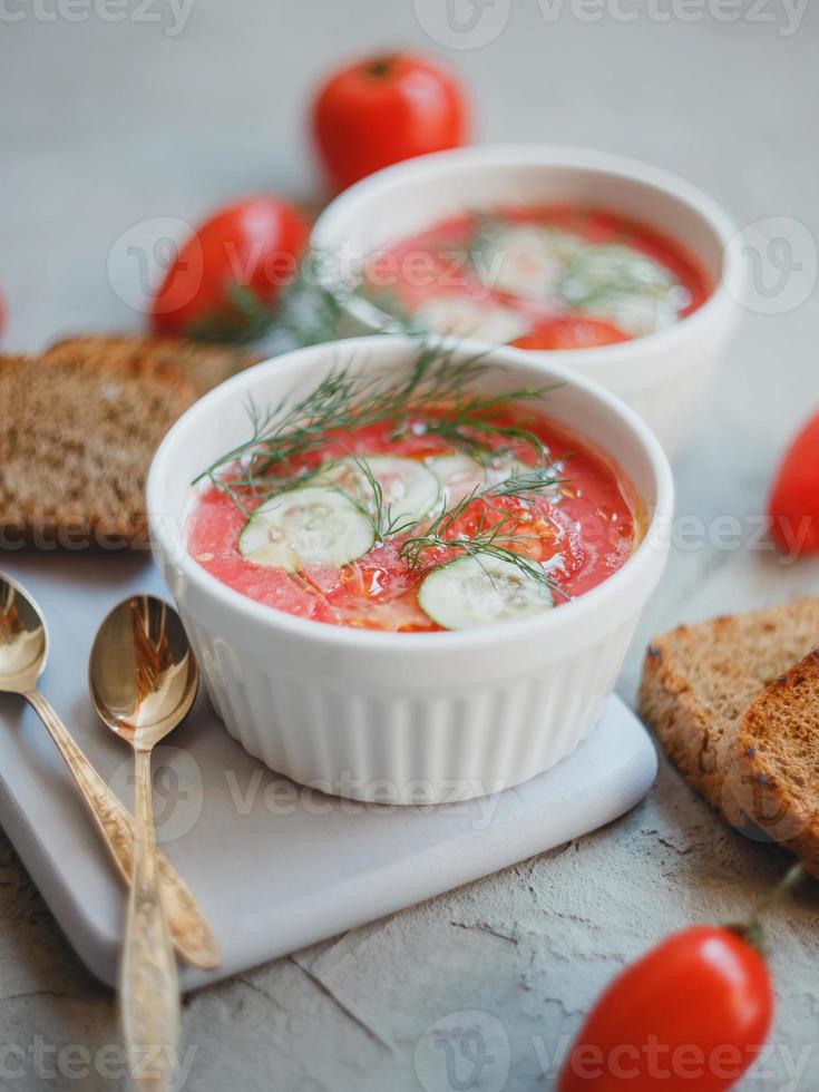 gaspacho de sopa fria foto