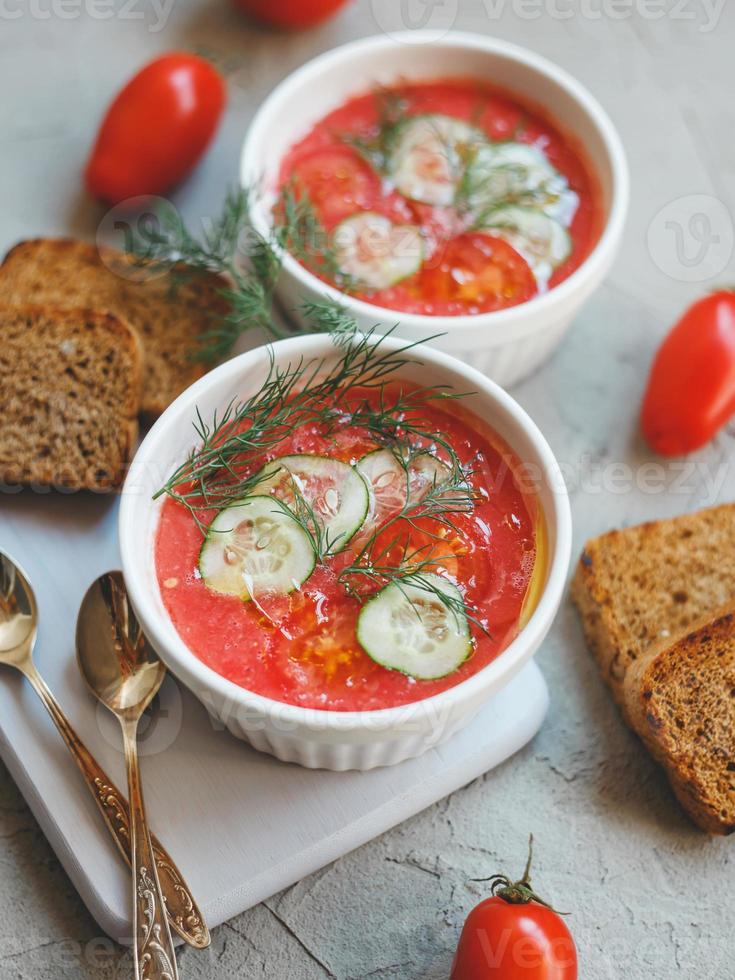 gaspacho de sopa fria foto