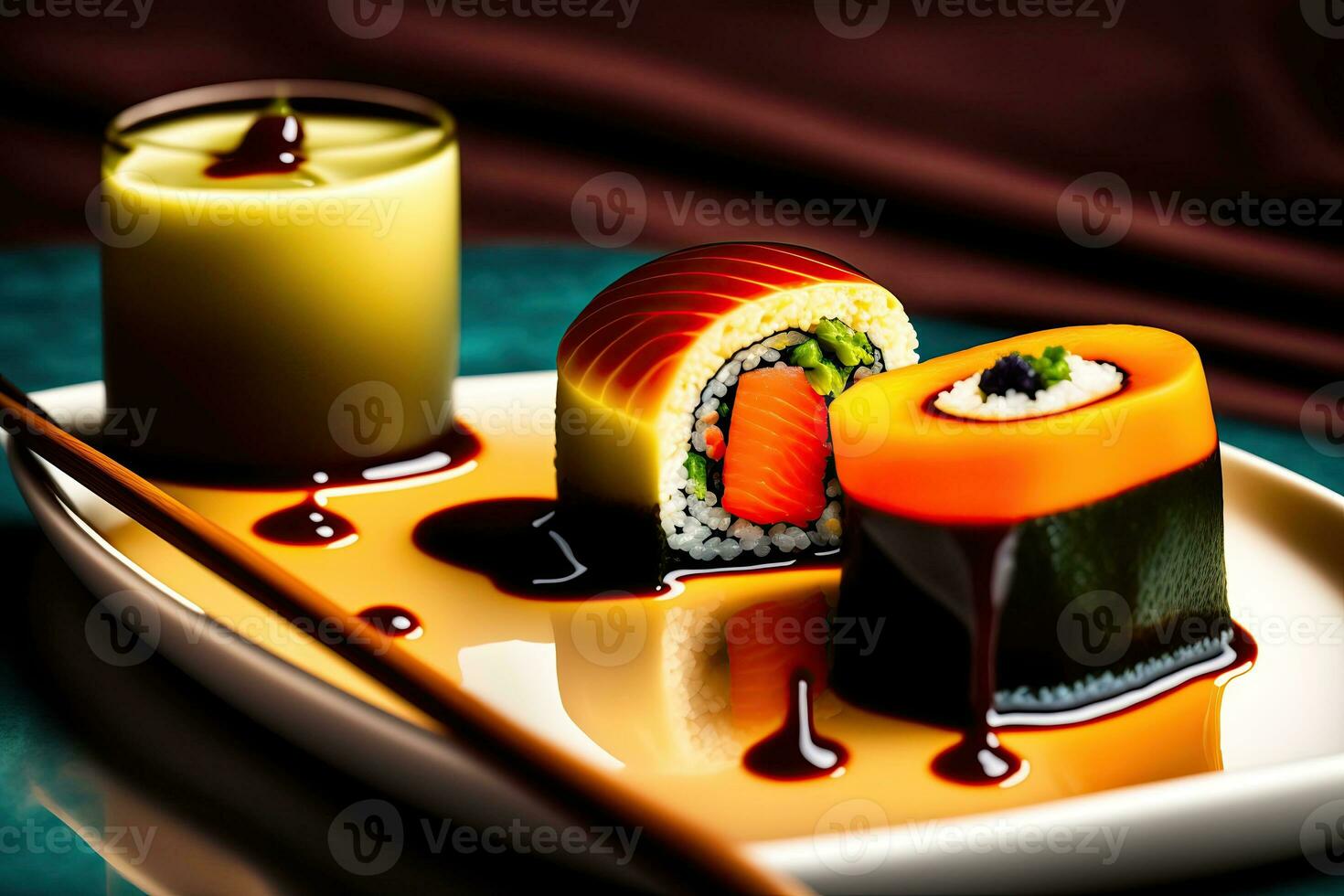 japonês Sushi lista conjunto ilustração foto