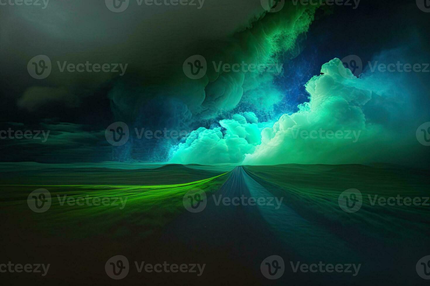 nuvem verde ciano fundo generativo ai foto