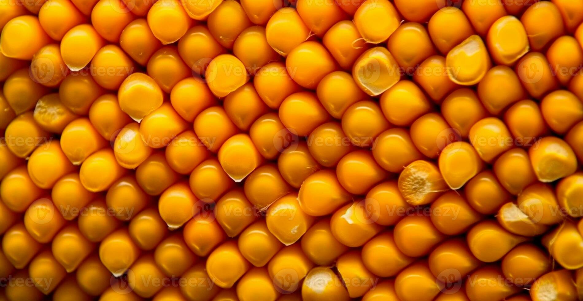 descascado milho espiga, amarelo sementes, topo Visão - ai gerado imagem foto