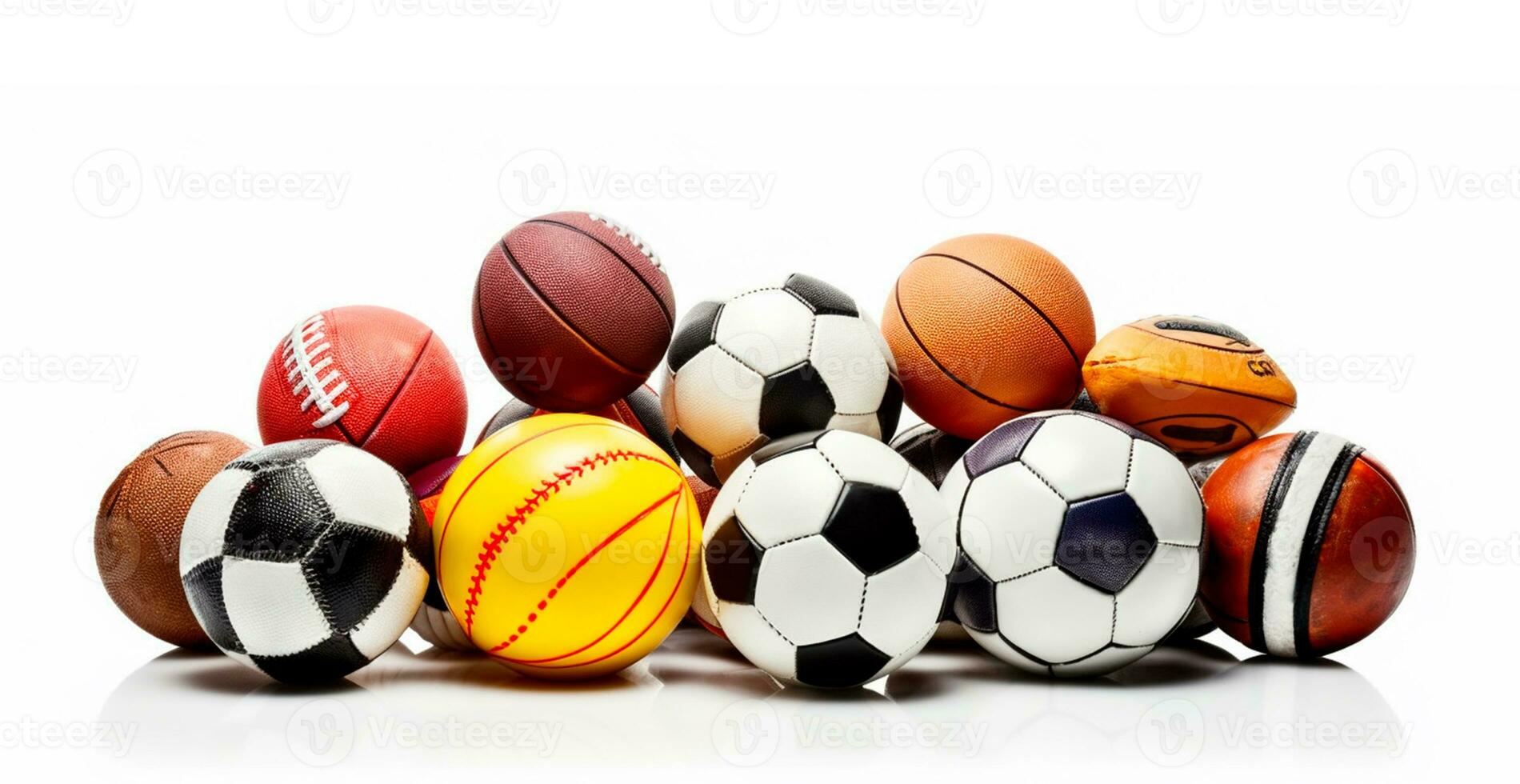 bolas do diferente Esportes em branco fundo - ai gerado imagem foto