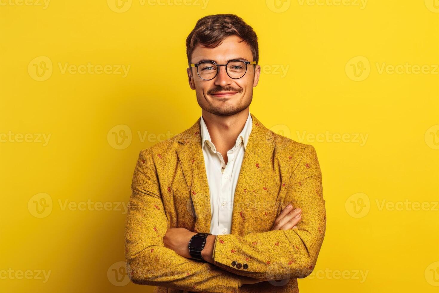 retrato do sorridente homem de negocios. ilustração ai generativo foto