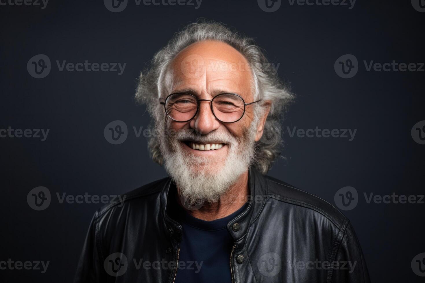 sorridente Mais velho homem retrato. ilustração ai generativo foto