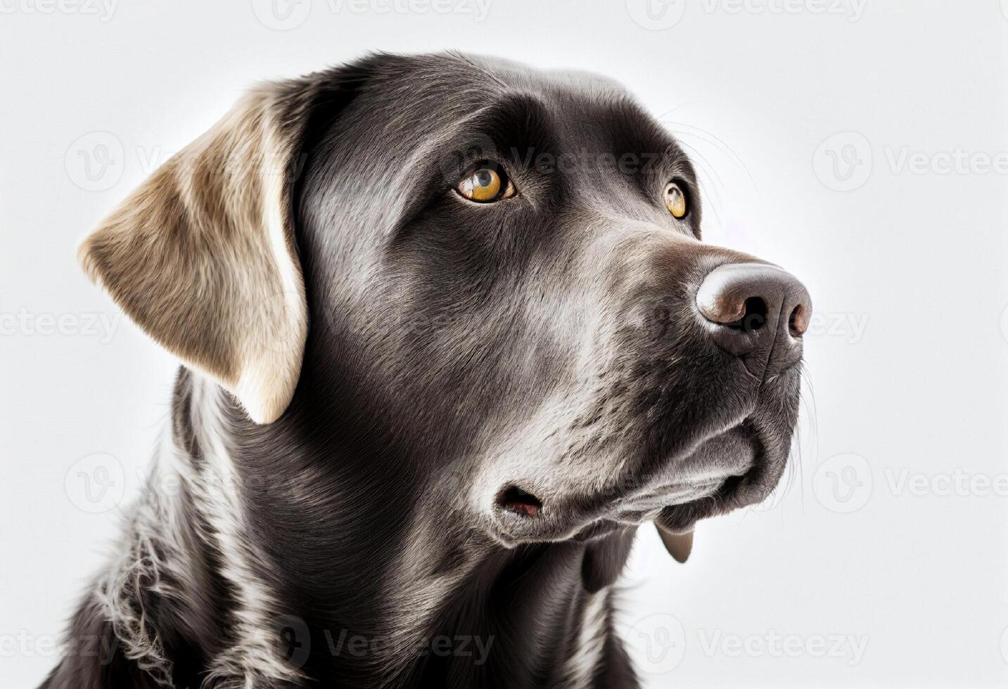 fechar acima retrato do labrador retriever criada de generativo ai foto