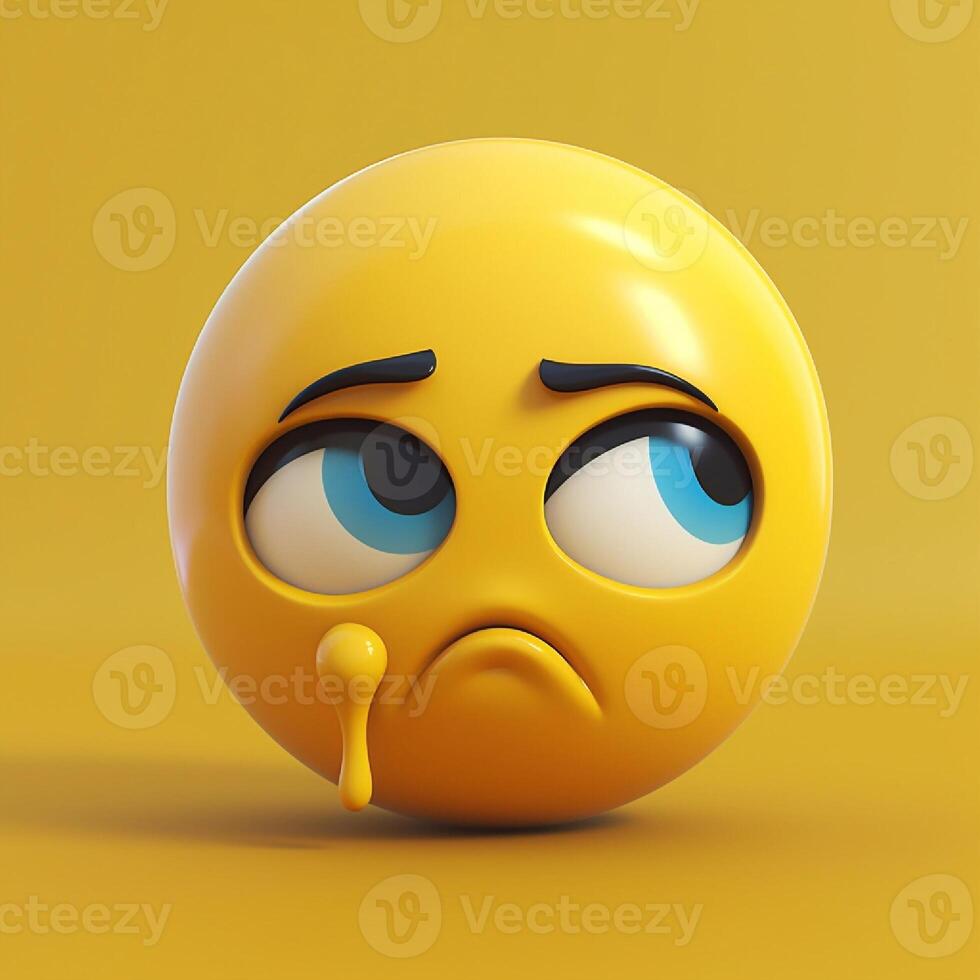 3d triste emoji. generativo ai foto