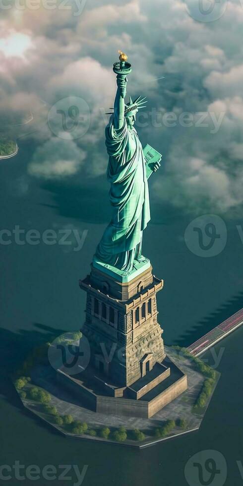 estátua do liberdade dentro Novo Iorque cidade, EUA. a estátua é a símbolo do a Unidos estados. foto