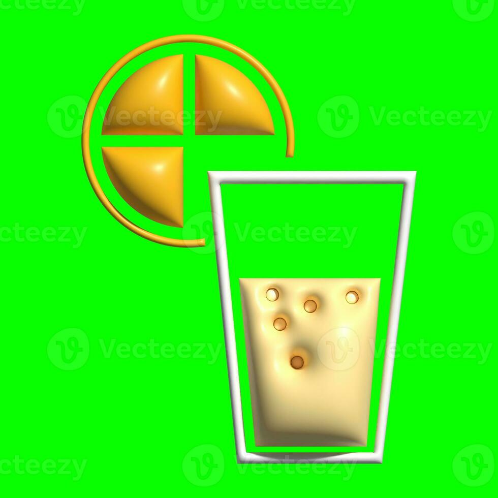3d padaria ingredientes de ativos com uma tela verde fundo foto