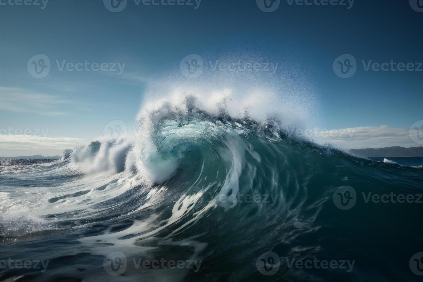 natureza água batida azul líquido oceano legal mar surfar aceno. generativo ai. foto