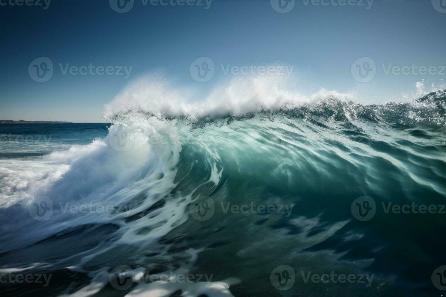 natureza onda líquido legal azul oceano água mar batida surf. generativo ai. foto