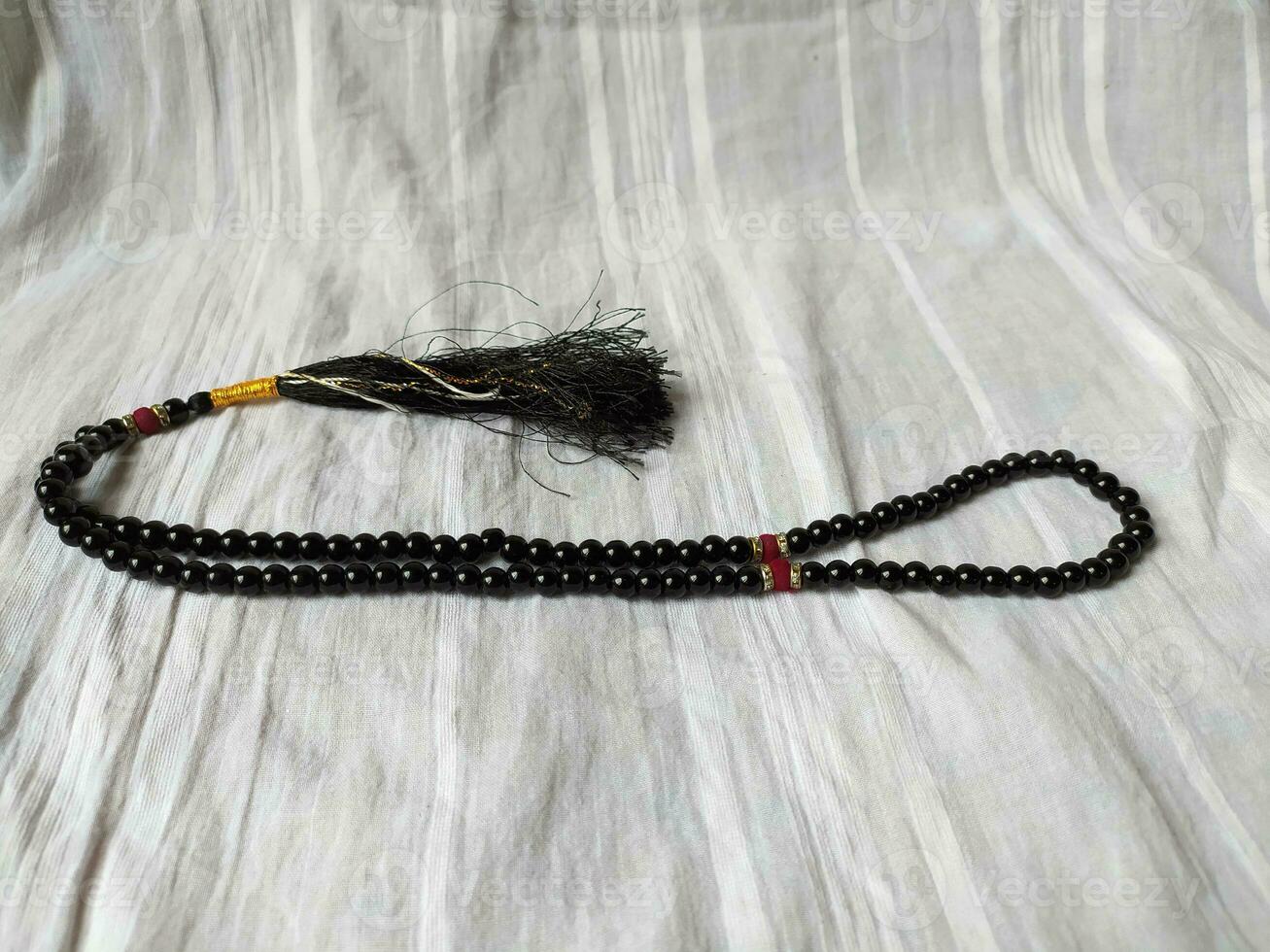 uma Preto tasbih para muçulmano orações foto