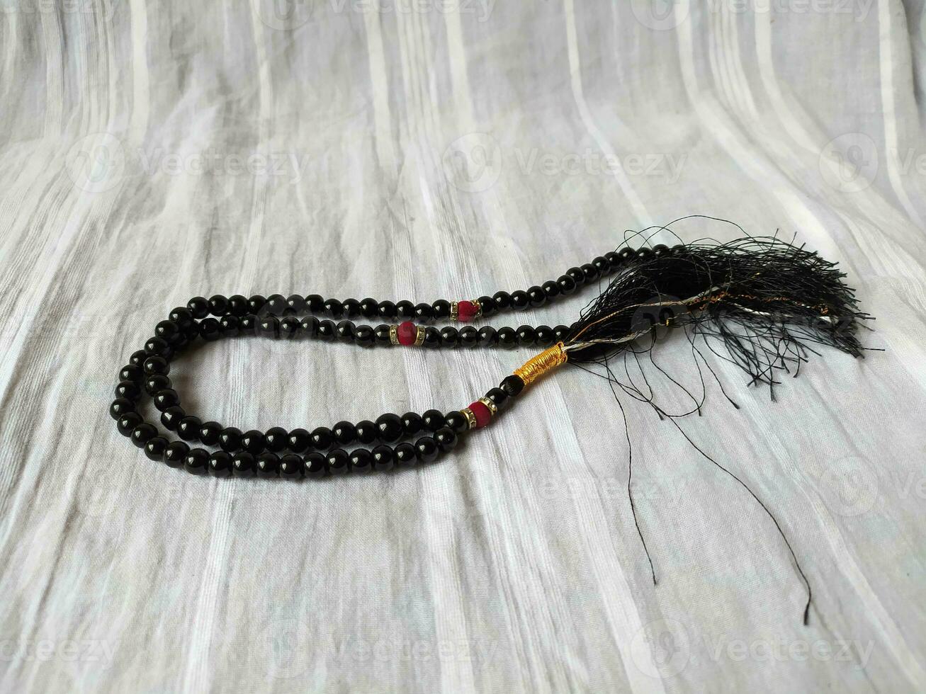 uma Preto tasbih para muçulmano orações foto