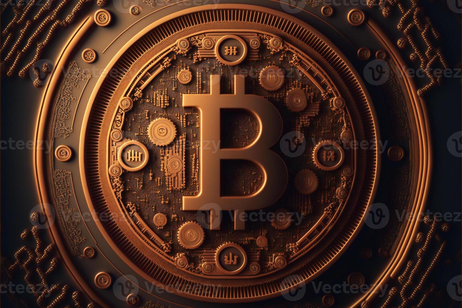 bitcoin digital moeda fundo ai gerado foto