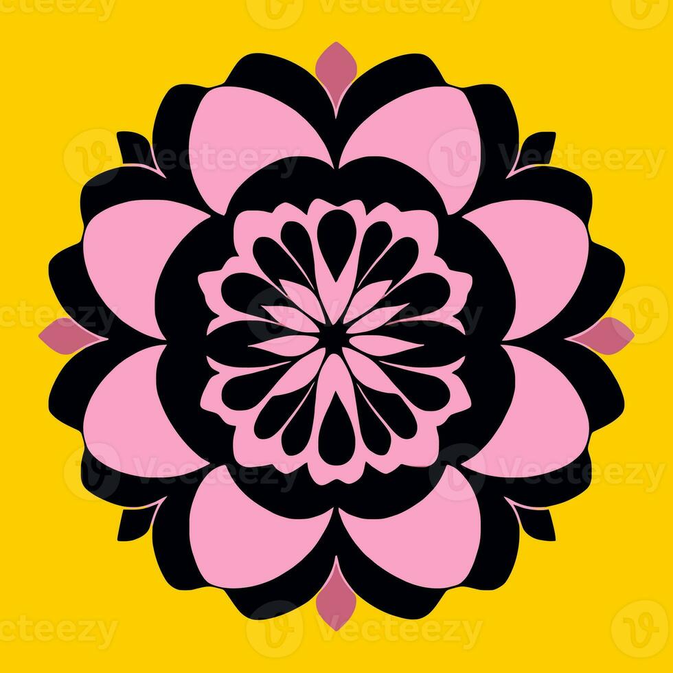 flor logotipo vetor simples abstrato plano mandala tatuagem plantar cor Flor floreta flor estêncil foto