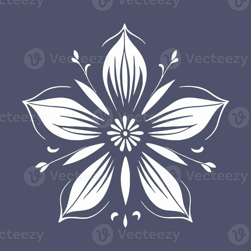 flor logotipo vetor simples abstrato plano mandala tatuagem plantar cor Flor floreta flor estêncil foto