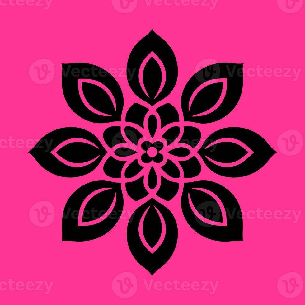 flor logotipo vetor simples abstrato plano mandala tatuagem plantar cor Flor floreta flor estêncil foto