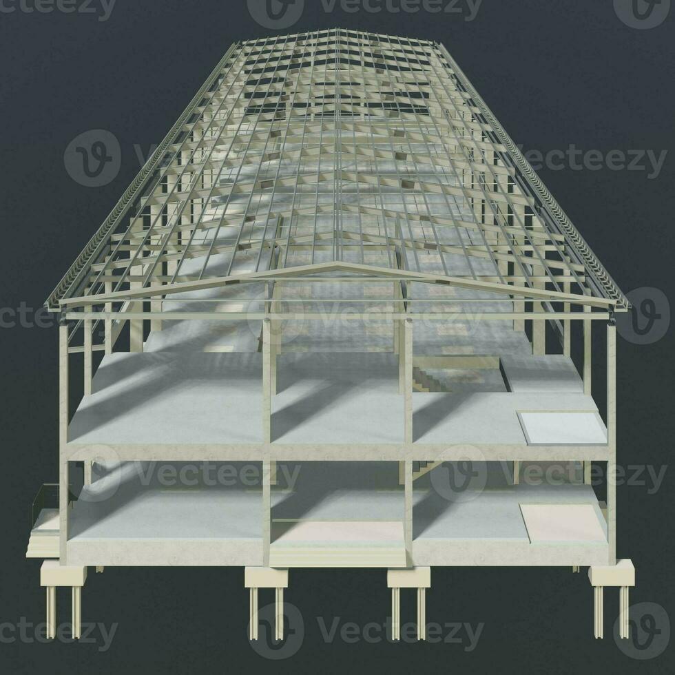 3d ilustração do construção estrutura foto