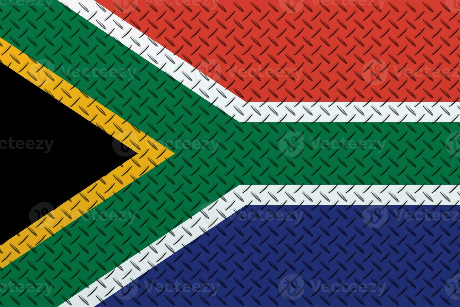 3d bandeira do sul África em uma metal parede fundo. foto