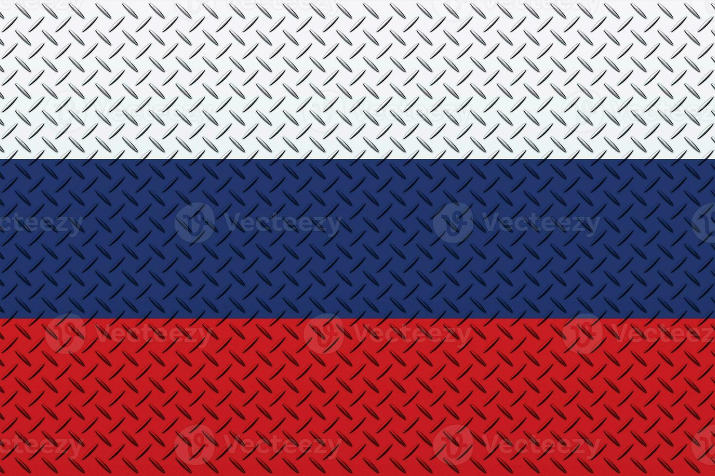 3d bandeira do Rússia em uma metal parede fundo. foto