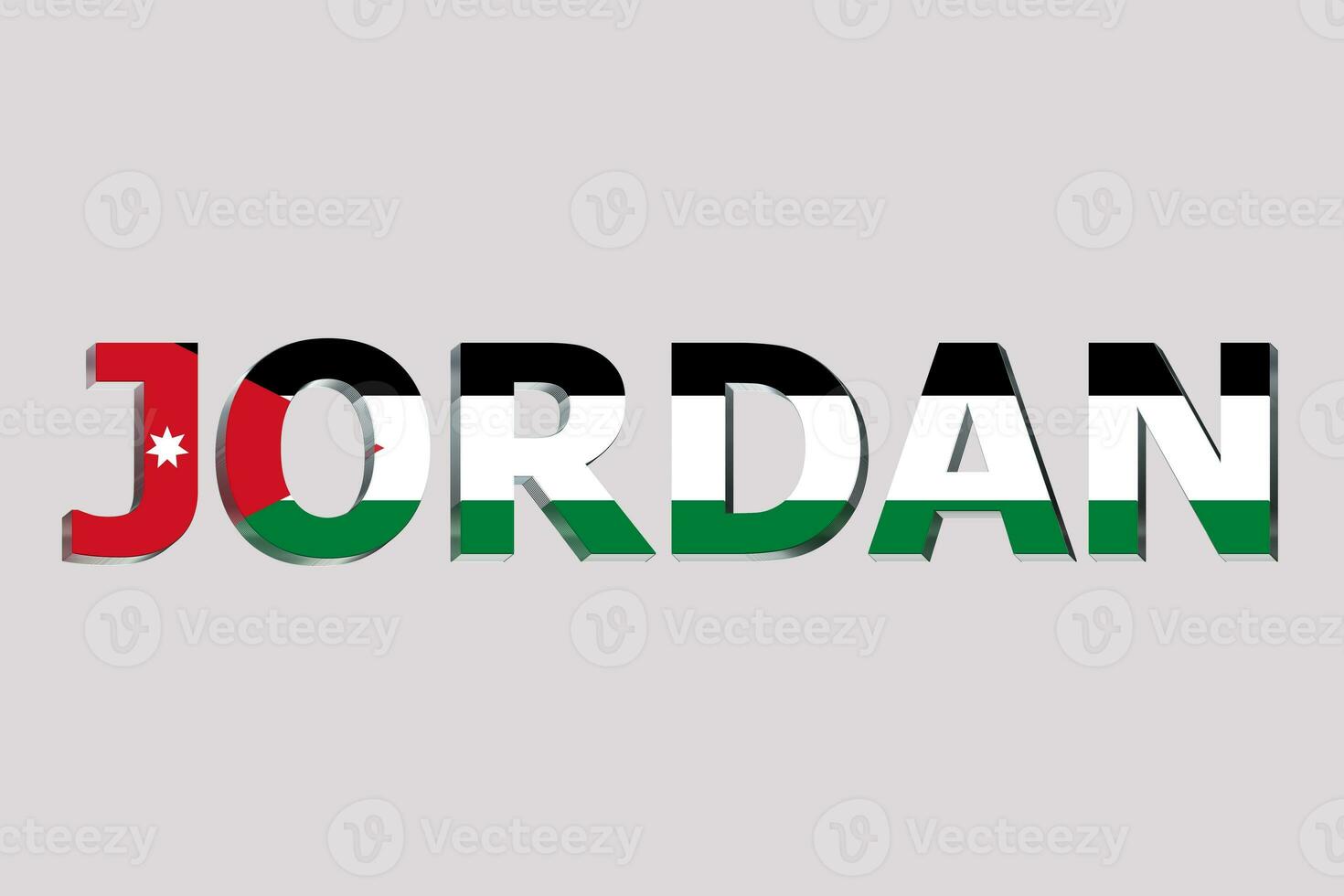 3d bandeira do Jordânia em uma texto fundo. foto