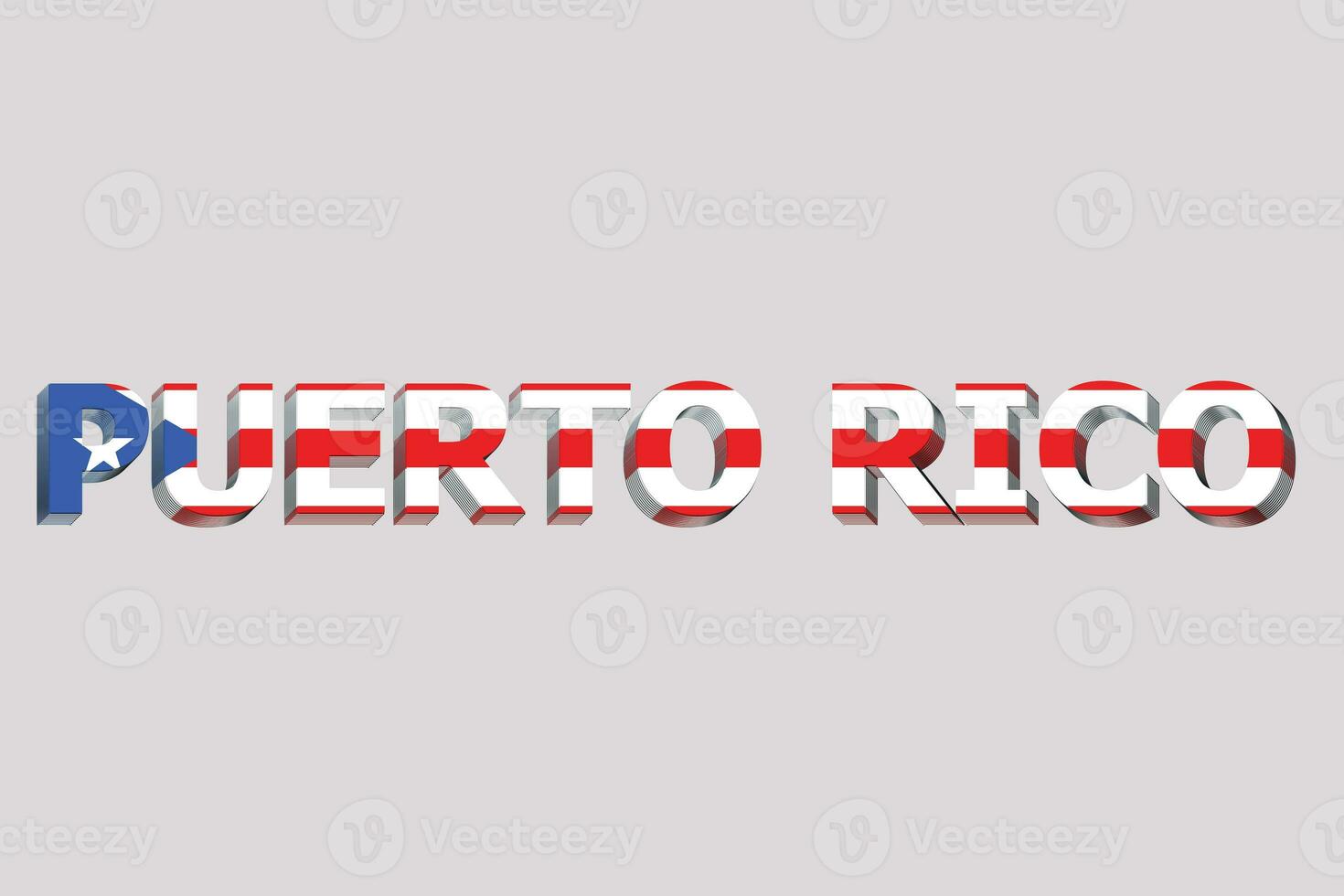 3d bandeira do porto rico em uma texto fundo. foto