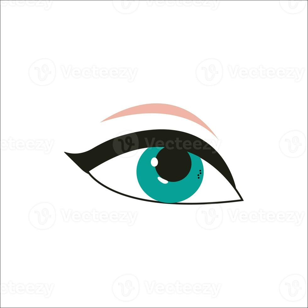 símbolo do feminismo verde olhos. mulheres direitos dia. internacional mulheres dia. branco fundo foto