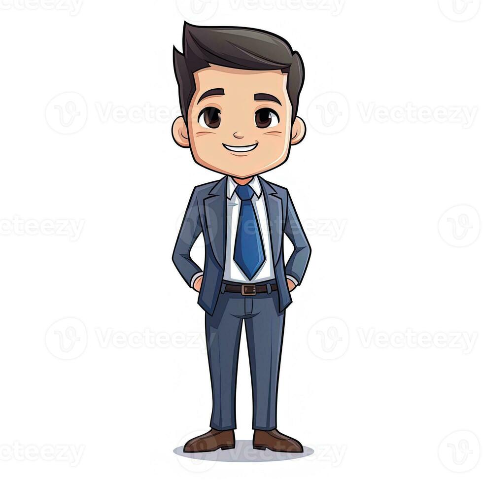 vetor ilustração do uma homem de negocios dentro uma à moda vestir e gravata, gerado de ai foto