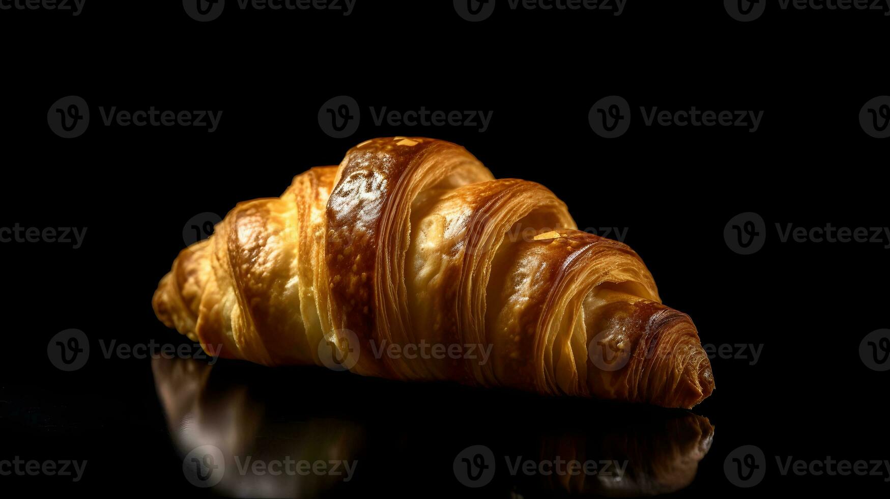 croissant em Sombrio fundo foto