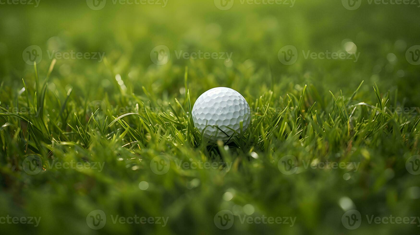 golfe bola em a verde natural grama. foto