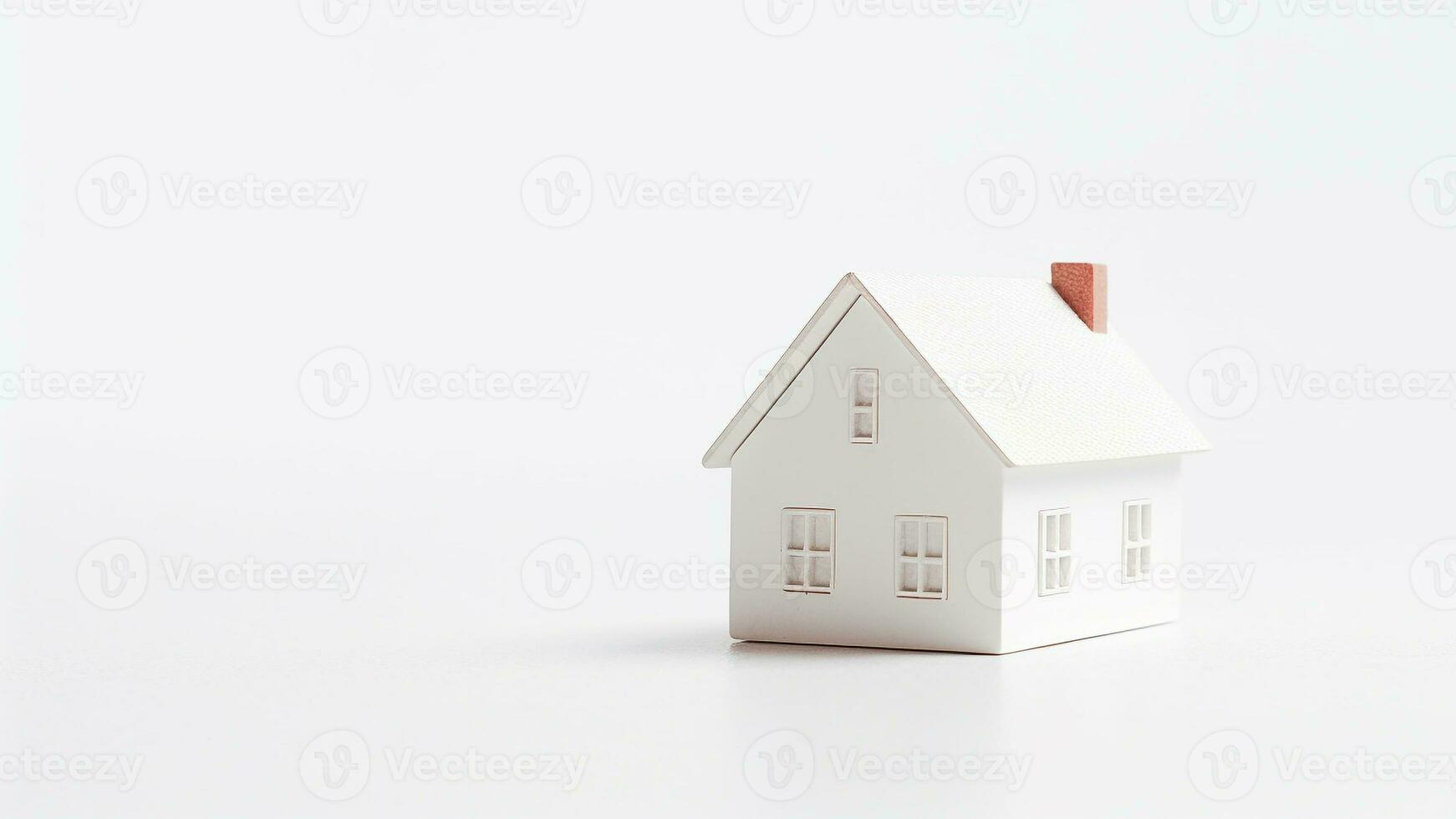miniatura casa em branco fundo com cópia de espaço. salvando dinheiro e propriedade investimento conceito. generativo ai foto