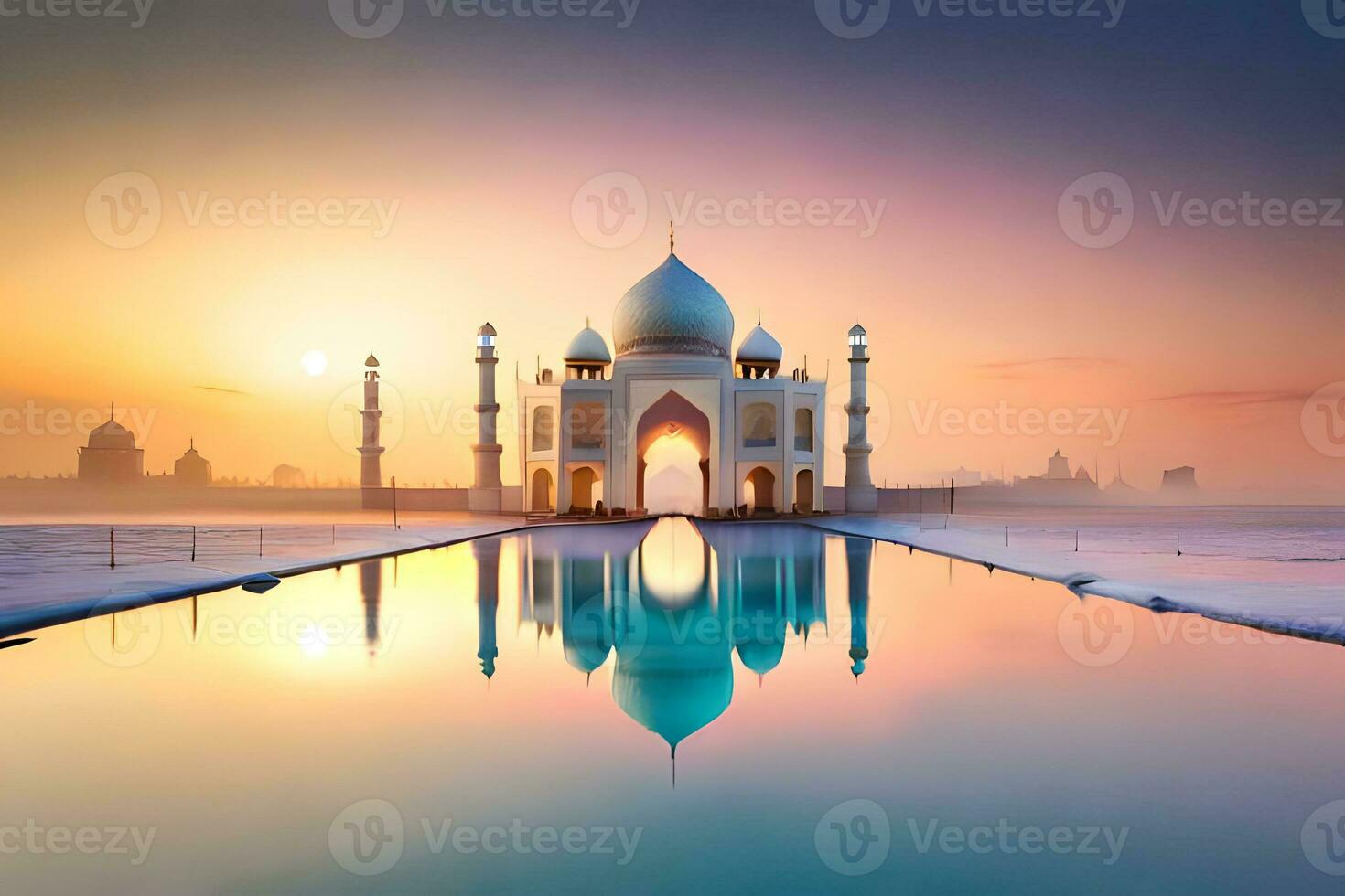 3d ilustração do muito lindo mesquita, ai gerar foto