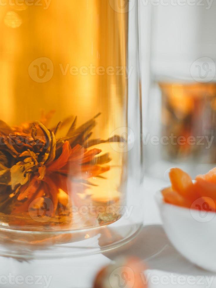malha floral chá de lótus branco bem-estar foto