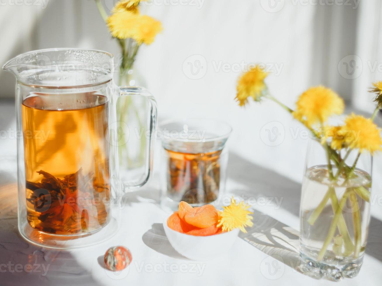 malha floral chá de lótus branco bem-estar foto