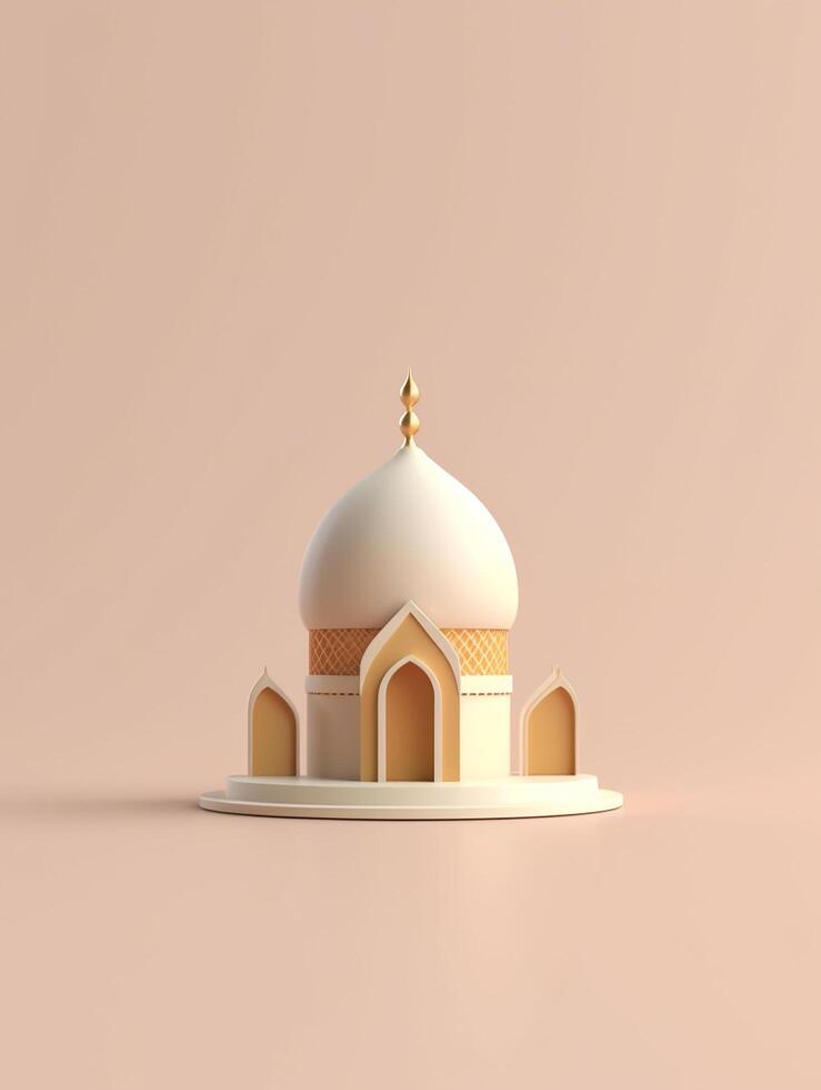 islâmico fofa 3d mesquita para Ramadã e eid cumprimento fundo ai generativo foto