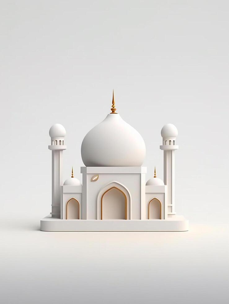 islâmico fofa 3d mesquita para Ramadã e eid cumprimento fundo ai generativo foto