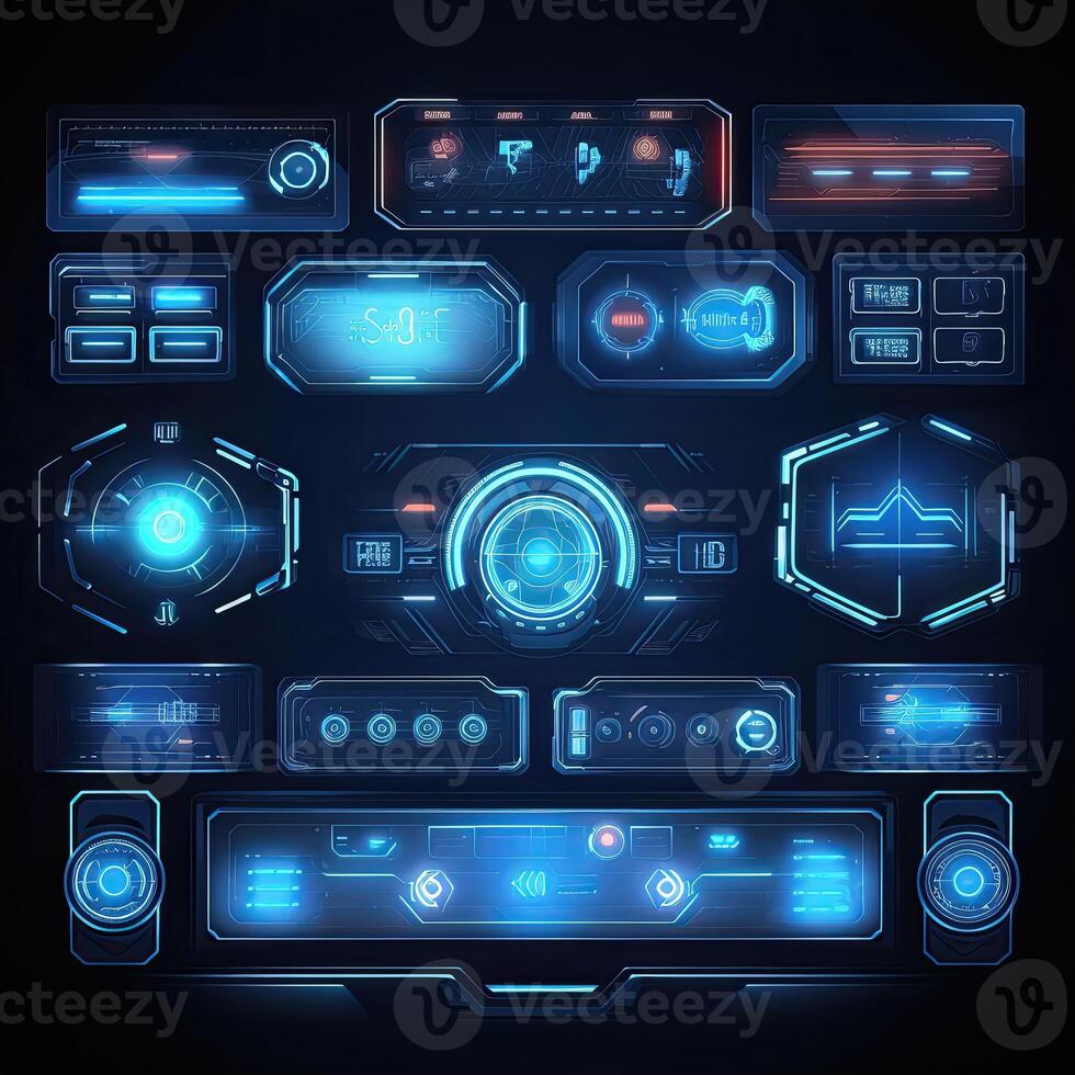 virtual hud elementos ai gerado foto