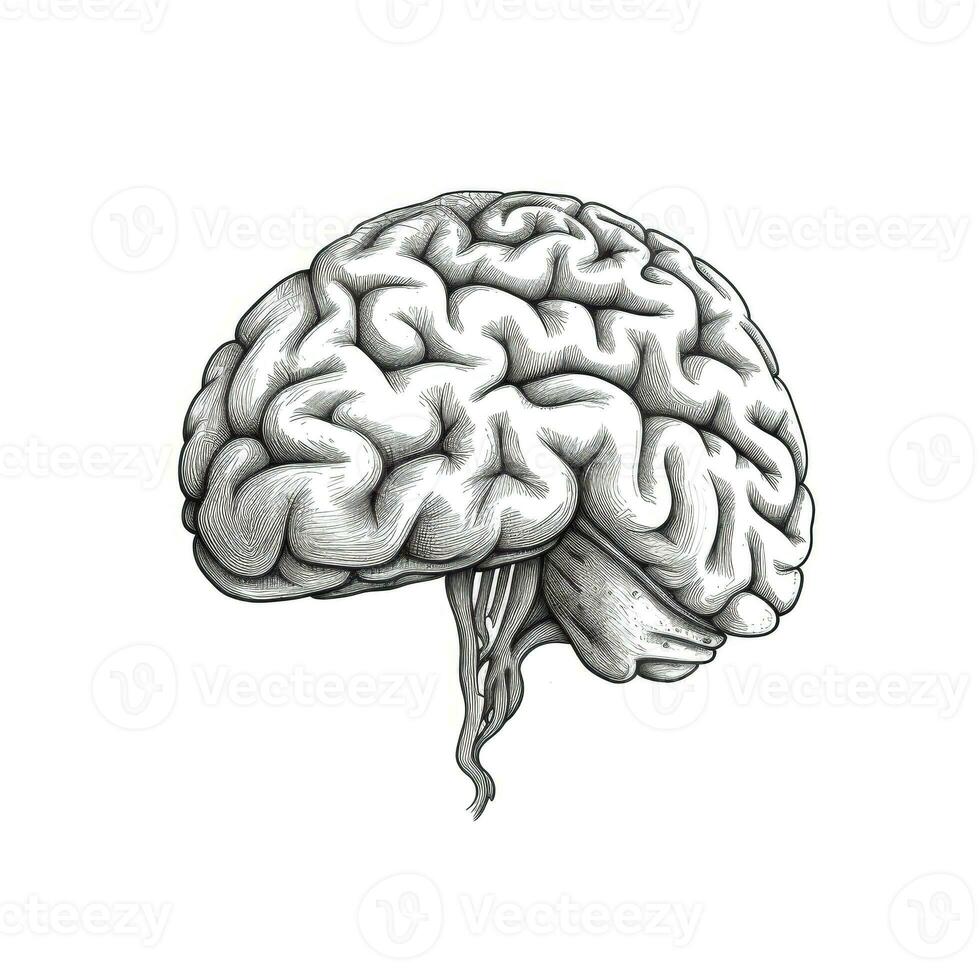 pensar humano cérebro ai gerado foto