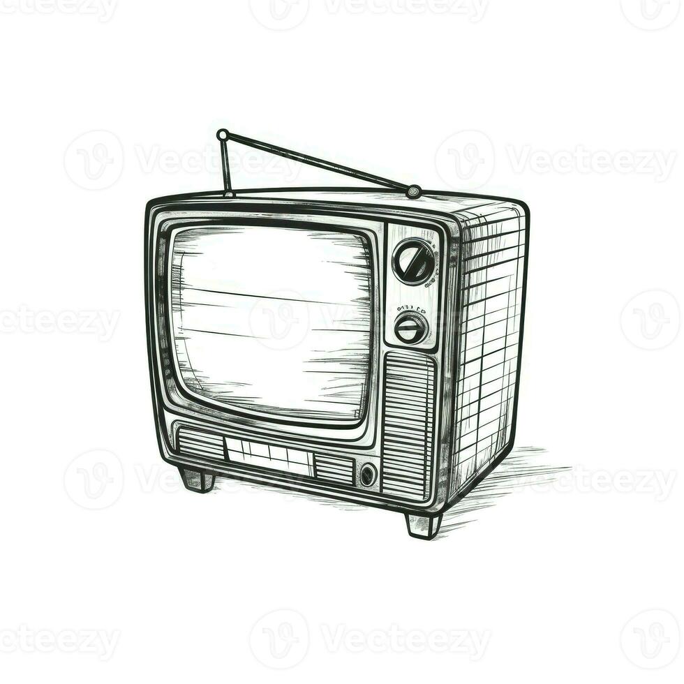 vintage retro televisão ai gerado foto