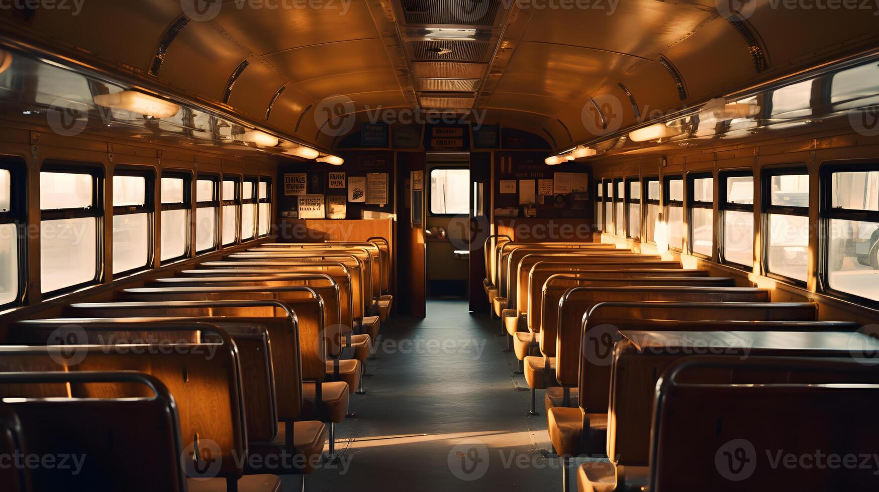 escola ônibus interior , generativo ai foto